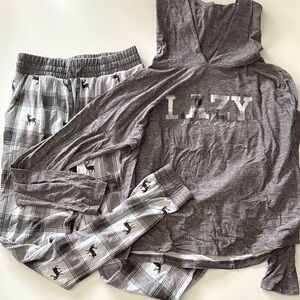 sundays Kids Pajama Set - Charcoal and Plaid